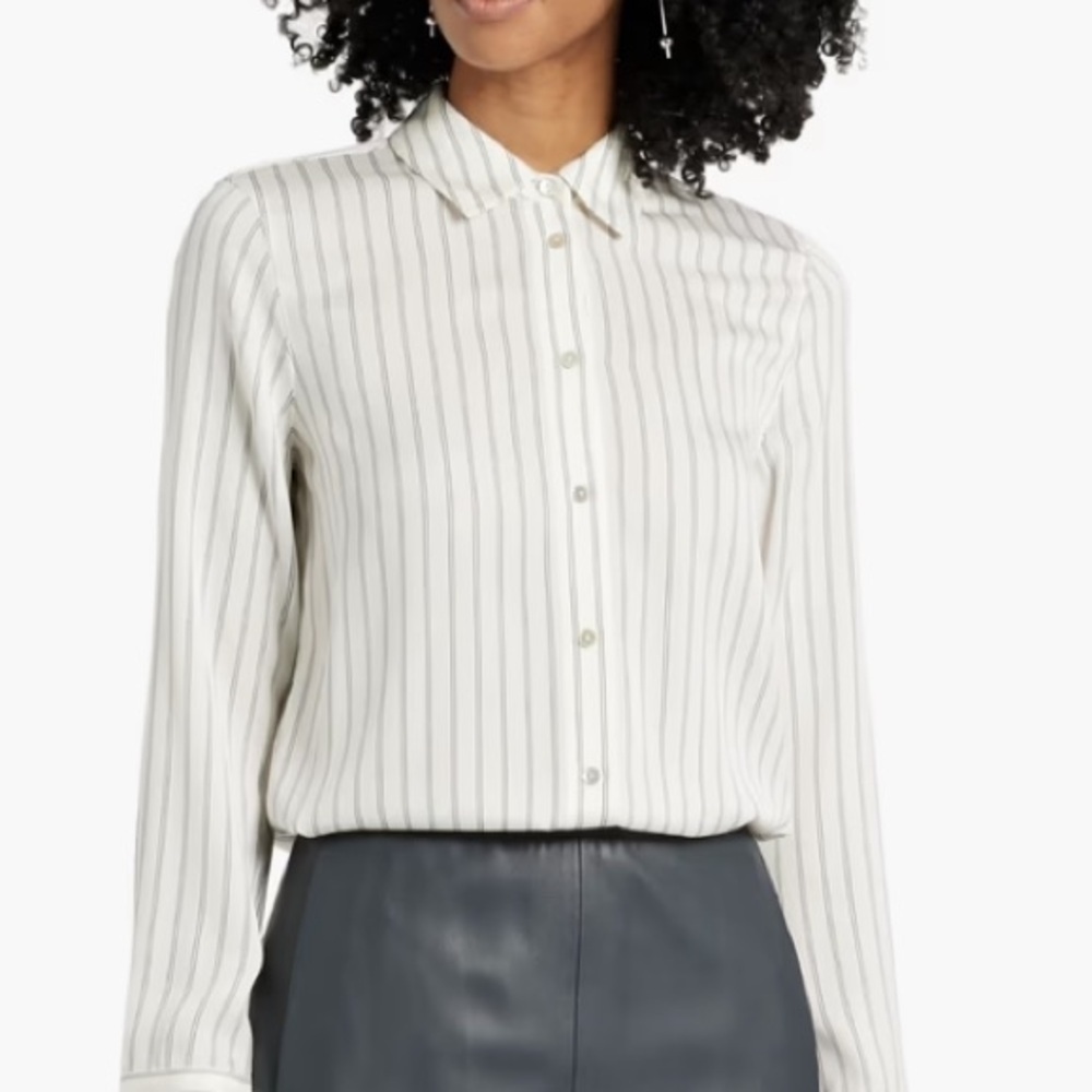 VINCE. Pin stripe blouse!! Quality and class! It’s gorgeous!! New!! L